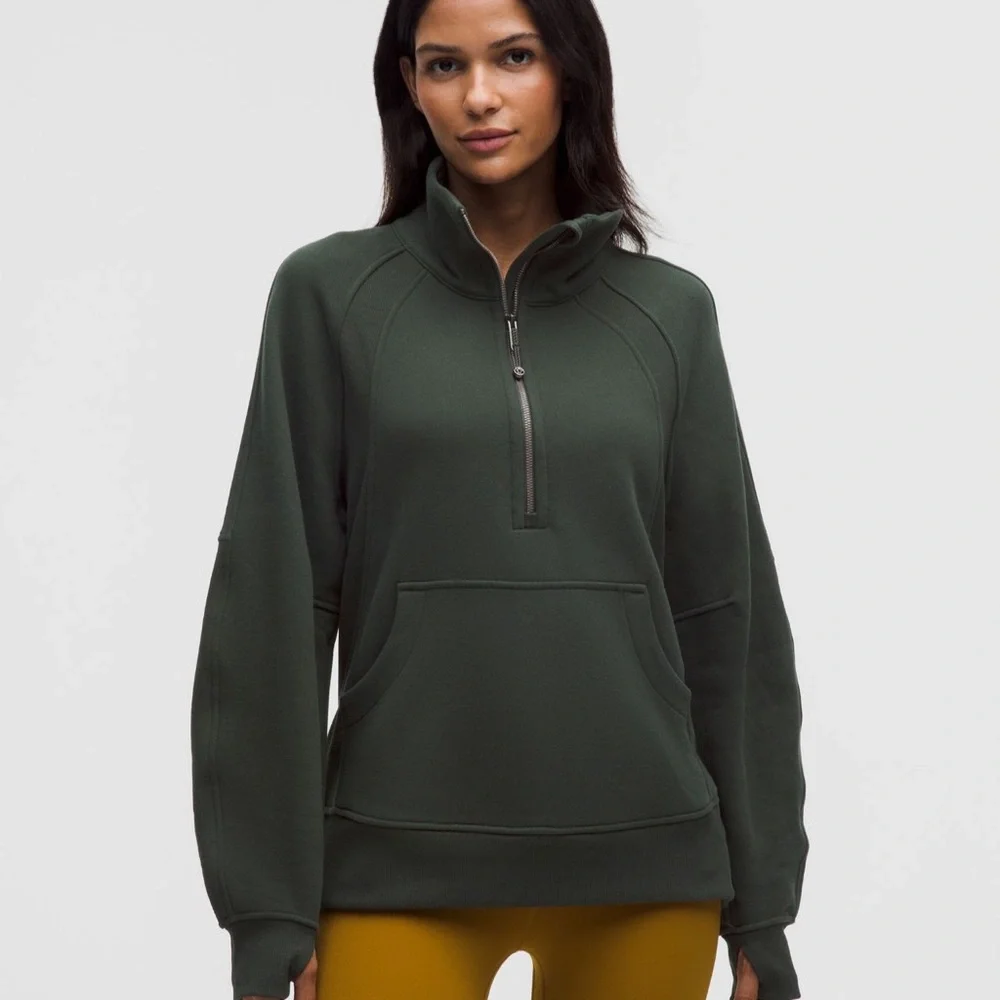 lululemon Scuba Funnel-Neck Green Half-Zip Sweatshirt - Picture 3 of 3